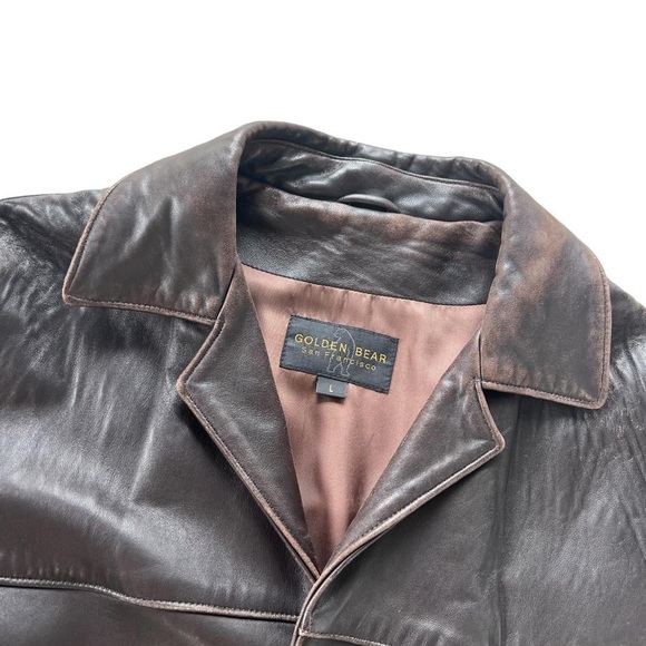 GOLDEN BEAR CHOCOLATE LEATHER JACKET - Picture 2 of 4